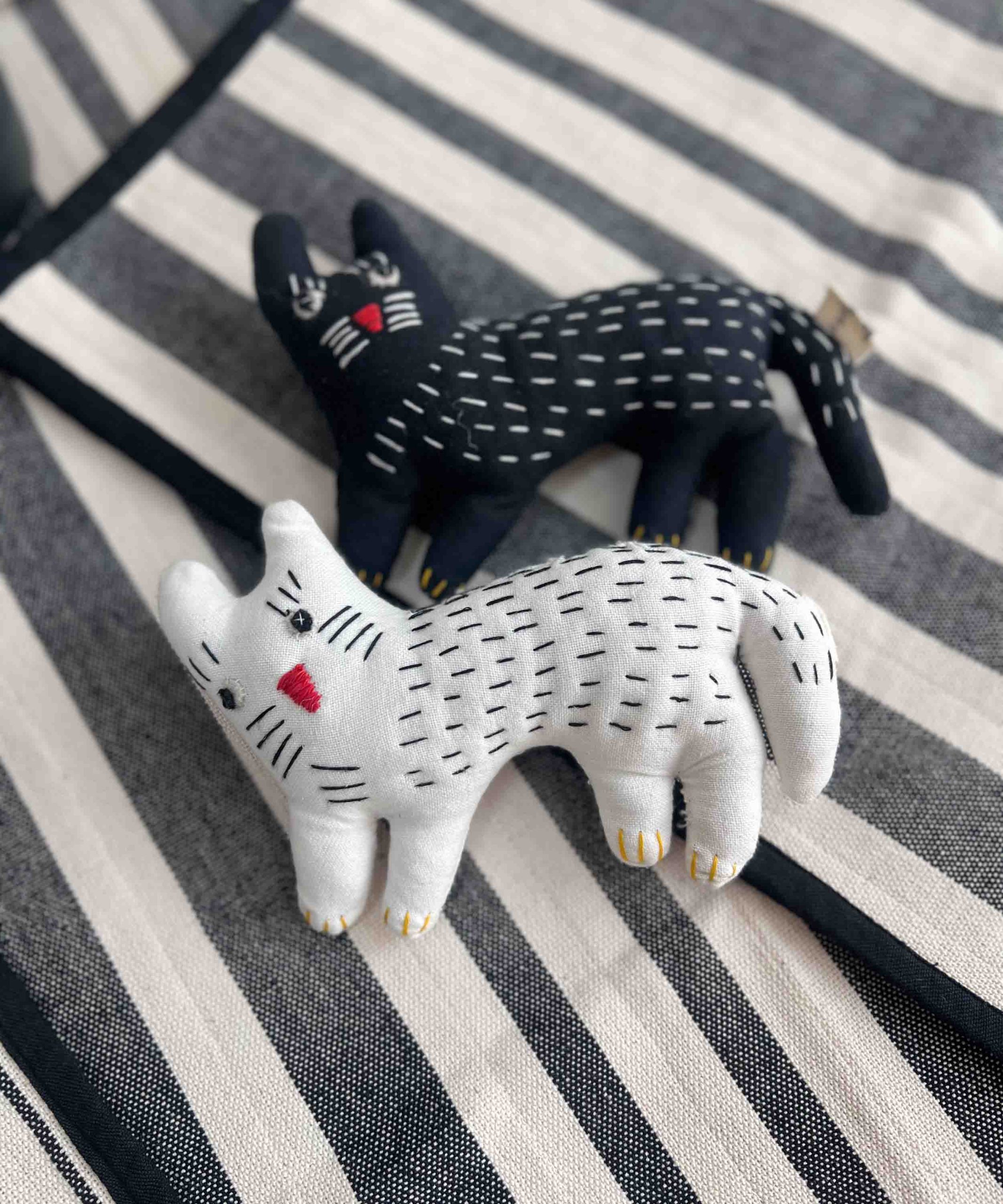 Black and White Heavy Cotton Stripes - Image 4