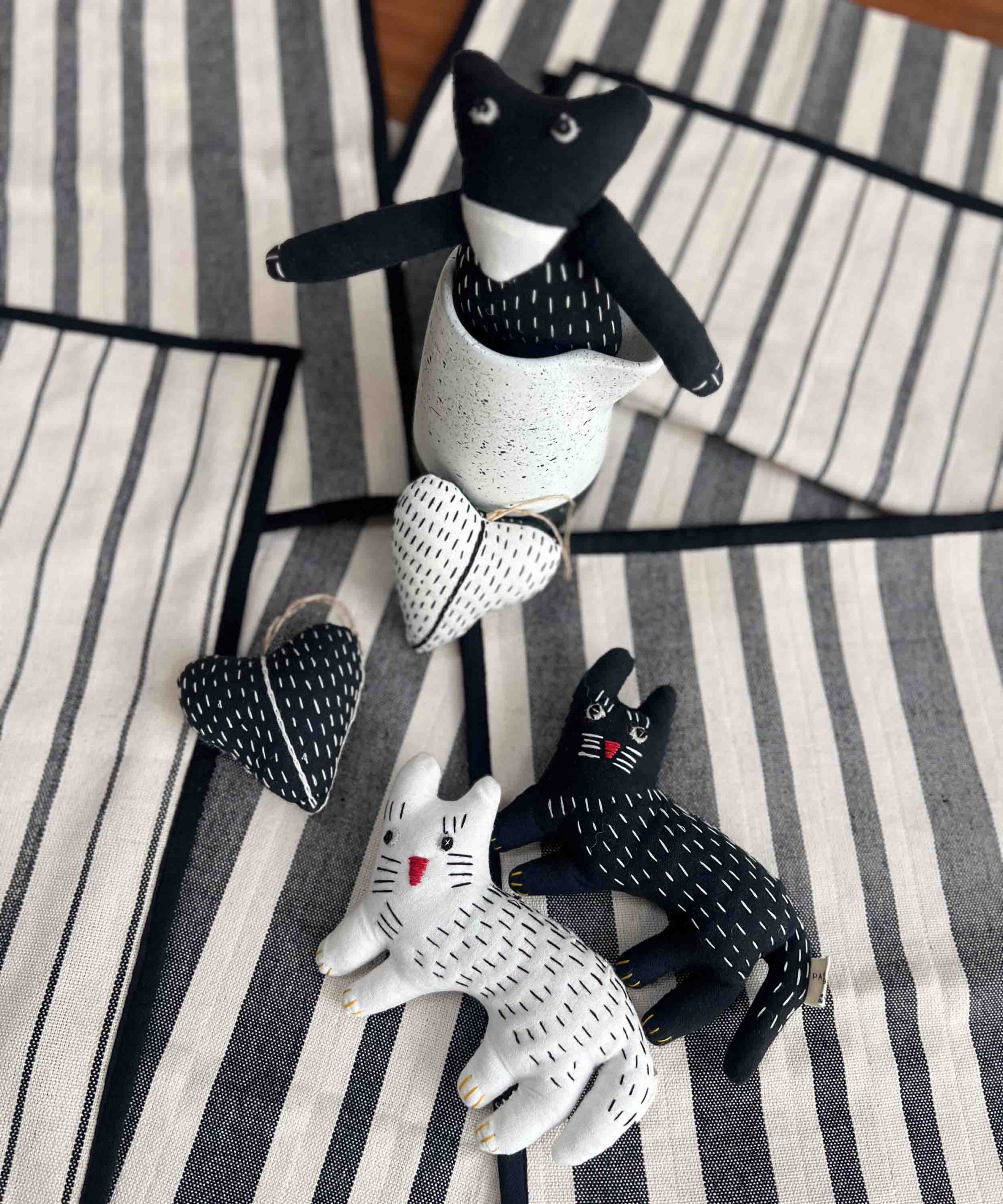 Black and White Heavy Cotton Stripes - Image 5