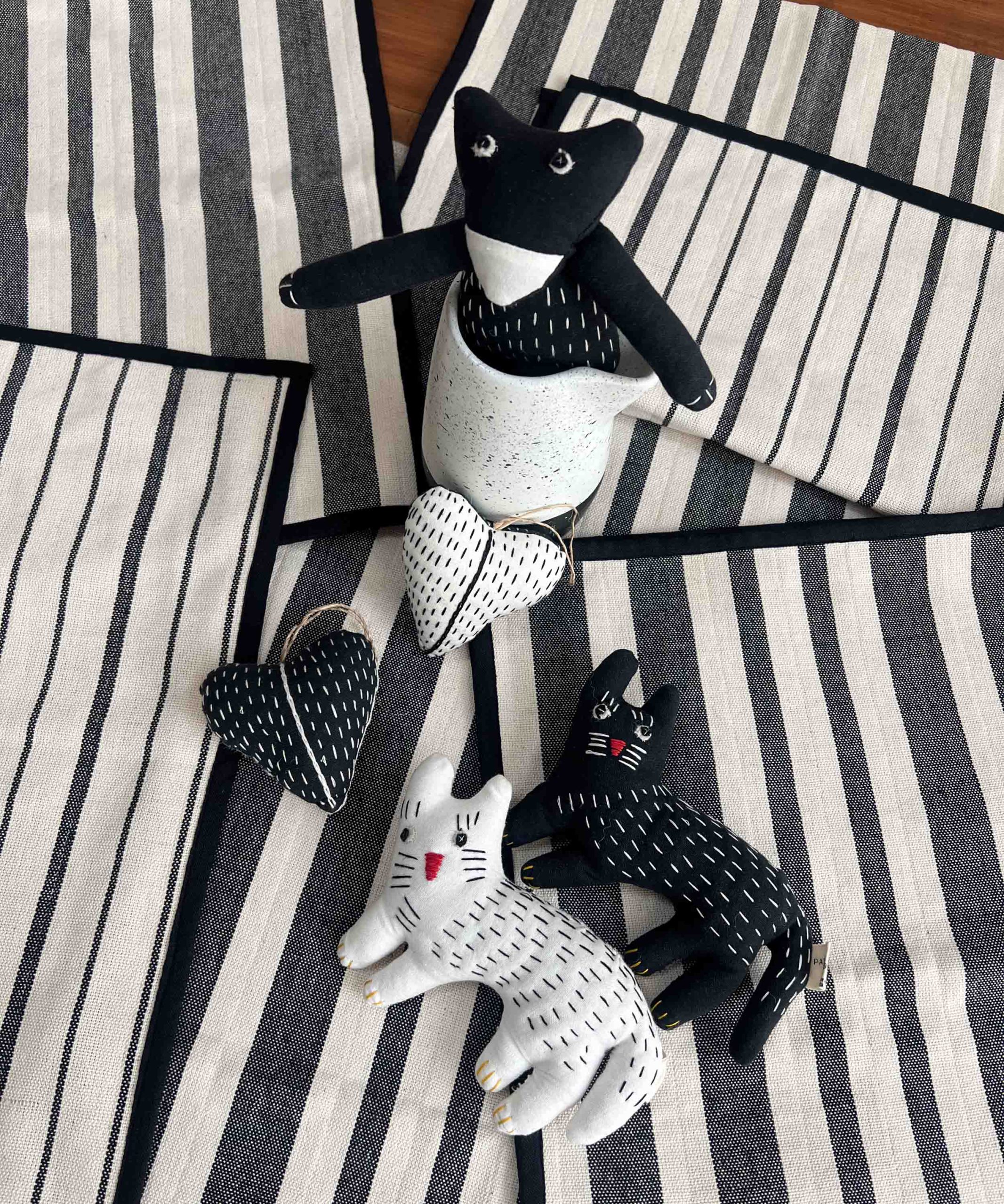 Black and White Heavy Cotton Stripes - Image 2