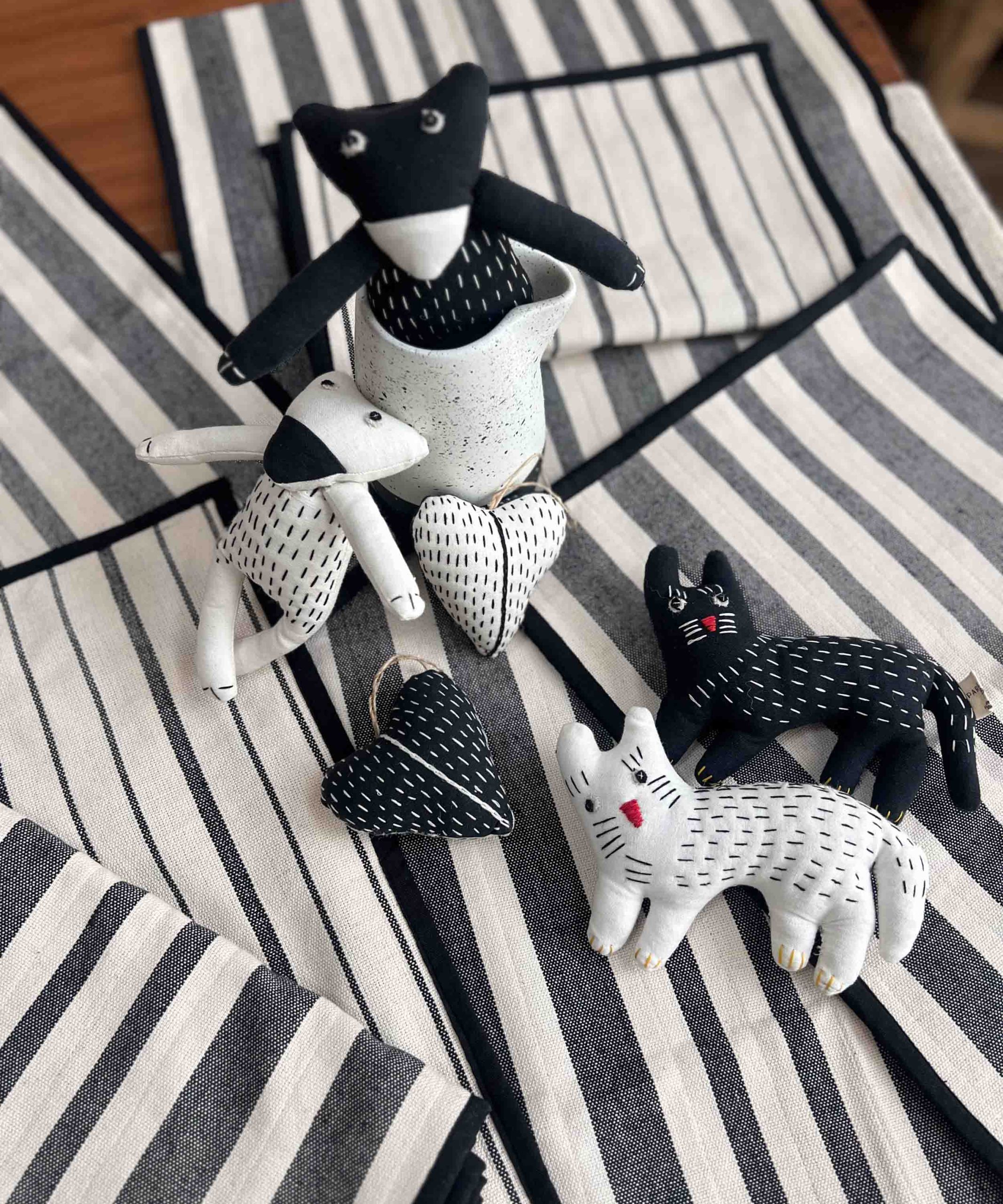 Black and White Heavy Cotton Stripes